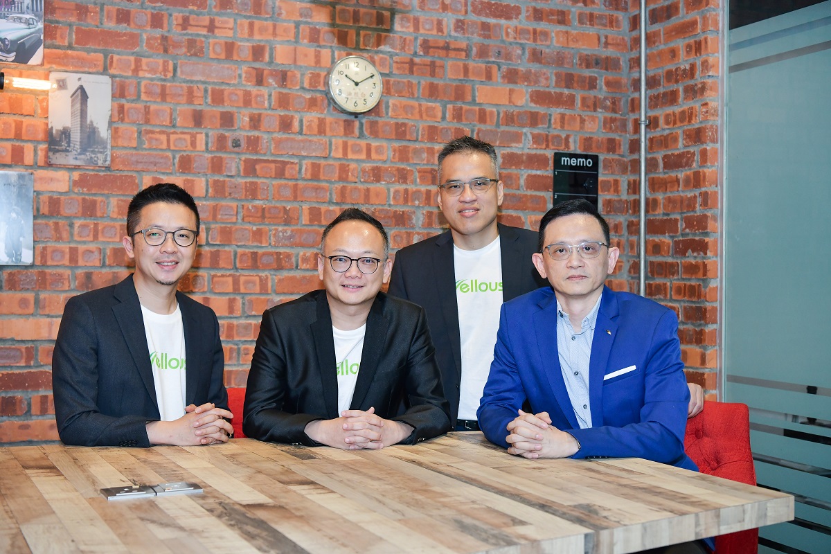 (From left) Wellous Group Ltd co-founder and chairman Henry Chin, co-founder and chief executive officer Andy Tan, and group president Tan Lee Koon, as well as Kairous Acquisition Corp Ltd CEO and major shareholder Joseph Lee (Photo by Zahid Izzani Mohd Said/The Edge)
